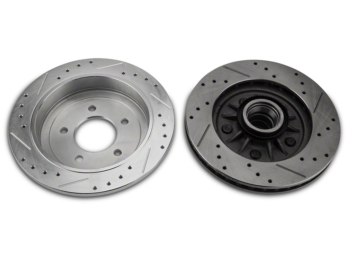 2 Black Coated CrossDrilled Disc Brake Rotors Fits BMW HighEnd