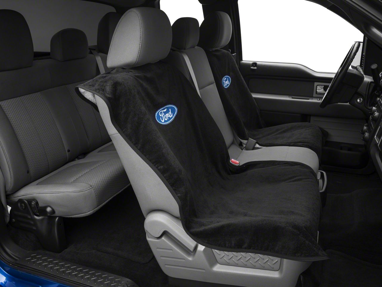 Alterum F 150 Seat Armour Protective Cover With Ford Oval Logo Black T102790 97 21 - Seat Covers For 2019 Ford F 150 Supercrew