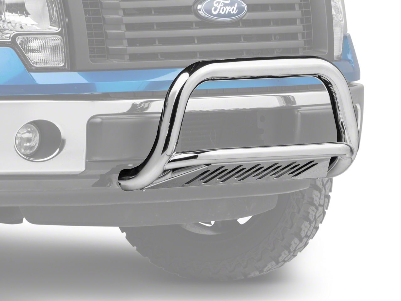 Barricade F-150 3-Inch Bull Bar with Skid Plate; Stainless Steel ...