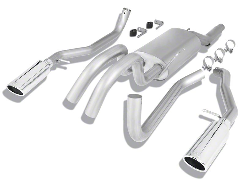 Performance Stainless Steel Dual 3.00 Cat Back Exhaust Muffler System Kit With Polished Tips For 2011-2014 Ford F150 3.5L V6 EcoBoost Turbocharge Model Only 