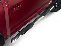 Barricade 5-Inch Oval 60 Degree Bent End Side Step Bars; Stainless Steel (15-26 F-150)