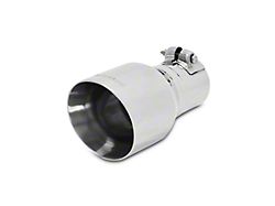Flowmaster 4-Inch Angle Cut Round Exhaust Tip; Polished (Fits 2.50-Inch Tailpipe)