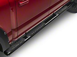 Barricade 5-Inch Oval Bent End Wheel to Wheel Side Step Bars; Black (15-22 F-150 SuperCab, SuperCrew)