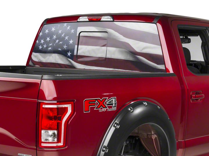 How to Install Perforated Real Flag Rear Window Decal on your F-150 ...