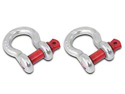 Rugged Ridge 5/8-Inch D-Ring Shackles; Silver