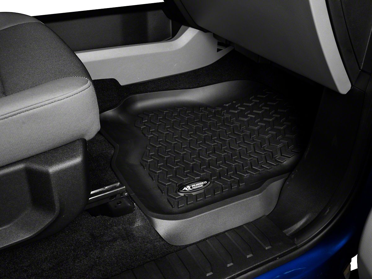 Rugged Ridge Front Rear Floor Mats Black 15 20 F 150 Supercab Supercrew