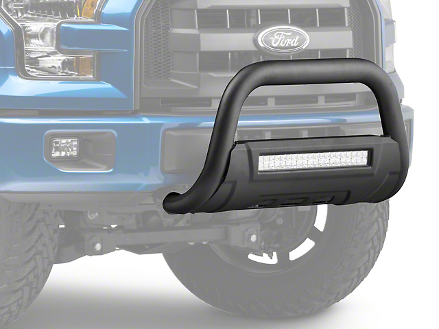 Barricade HD Bull Bar with Skid Plate and 20-Inch Dual-Row LED Light Bar; Textured Black (04-22 F-150, Excluding Raptor)