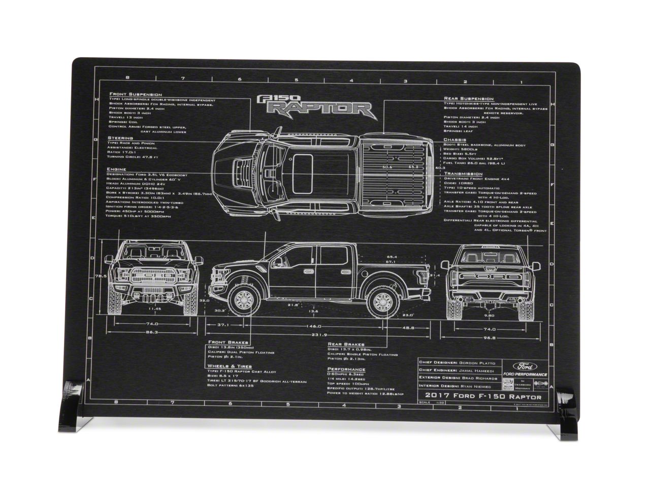 2017 Raptor Blueprint Engraved Plate