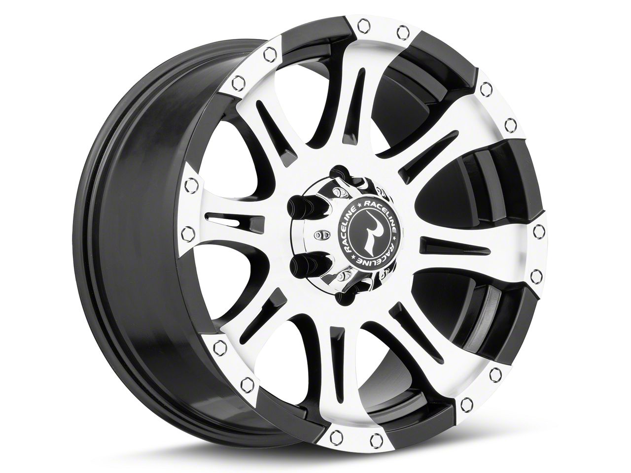 Raceline Bronco Raptor Black Machined 6-Lug Wheel; 18x9; 25mm Offset ...