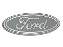 Defenderworx Ford Oval Grille or Tailgate Emblem; Silver (04-14 F-150 w/o Backup Camera)