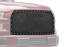 RedRock 4x4 Wire Mesh Upper Grille Insert with Frame and Rivets; Black (15-17 F-150, Excluding Raptor)