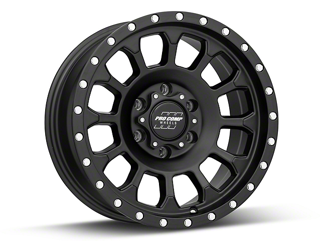 Pro Comp Wheels Rockwell Satin Black Wheel; 17x8.5 (20-23 Jeep Gladiator JT)