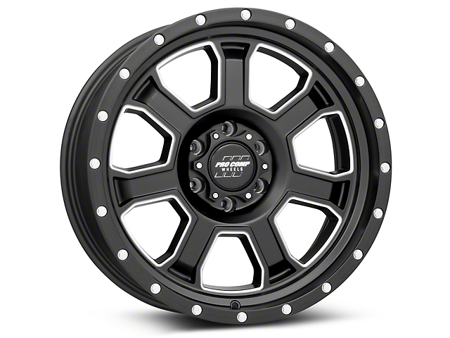 Pro Comp Wheels Sledge Satin Black Milled Wheel; 20x9 (20-23 Jeep Gladiator JT)