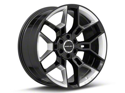Carroll Shelby Wheels CS45 Gloss Black with Hyper Silver Inserts 6-Lug Wheel; 22x9.5; 12mm Offset (22-24 Bronco Raptor)