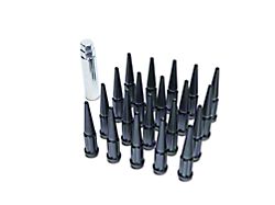 Black Spike Lug Nut Kit; 14mm x 1.5; Set of 24 (15-22 F-150)