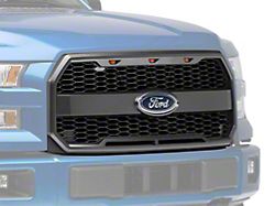 RedRock Baja Upper Replacement Grille with LED Lighting and Emblem Housing; Charcoal (15-17 F-150, Excluding Raptor)
