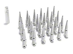 Chrome Spike Lug Nut Kit; 14mm x 1.5; Set of 24 (15-22 F-150)