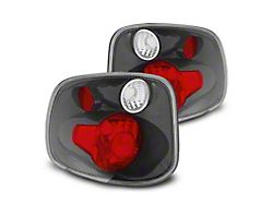 Axial Version 2 Tail Lights; Carbon Fiber Housing; Red/Clear Lens (01-03 F-150 Flareside)