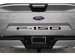 Tailgate Insert Letters; Gloss Black with Red-Silver Outline (18-20 F-150 w/o Tailgate Applique)