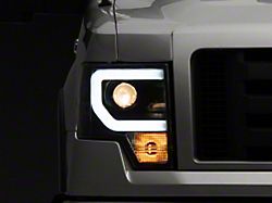 Switchback Light Bar Projector Headlights; Black Housing; Clear Lens (09-14 F-150 w/o Factory HID Headlights)