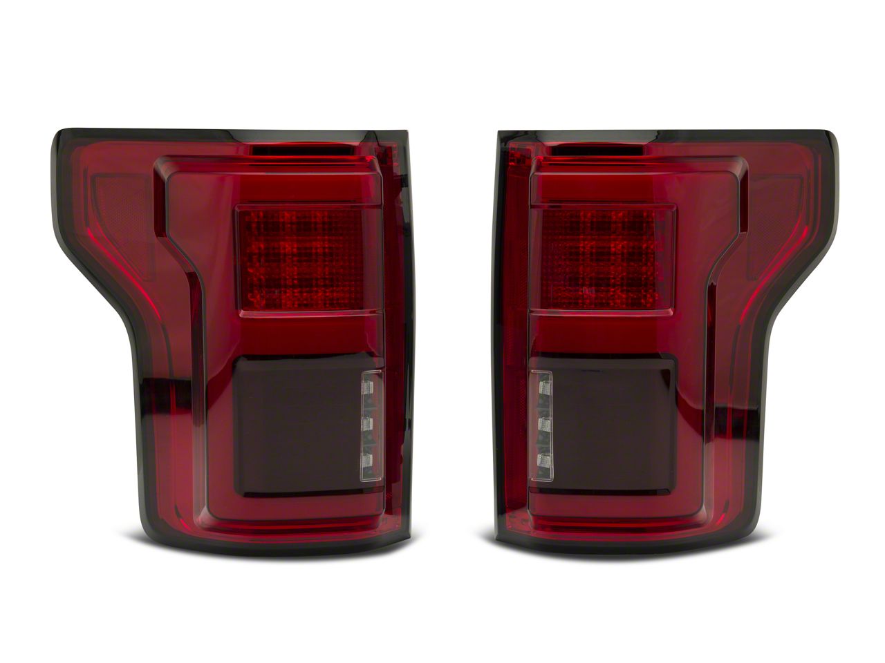 F150 Light Bar LED Tail Lights; Chrome Housing; Red/Clear Lens (1517