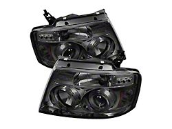 Version 2 LED Halo Projector Headlights; Chrome Housing; Smoked Lens (04-08 F-150)
