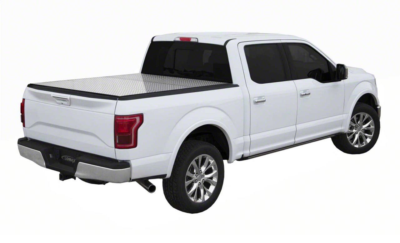 Lomax F 150 Hard Tri Fold Tonneau Cover Diamond Plate T543865 04 20 F 150 Styleside W 5 5 Ft 6 5 Ft Bed