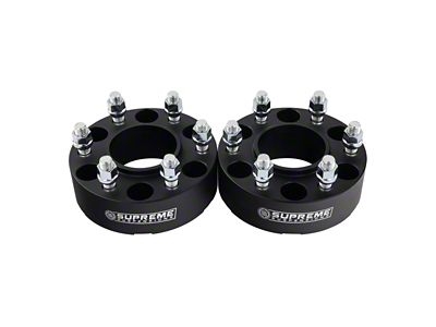 Supreme Suspensions 1.50-Inch Pro Billet Hub and Wheel Centric Wheel Spacers; Black; Set of Two (22-24 Bronco Raptor)