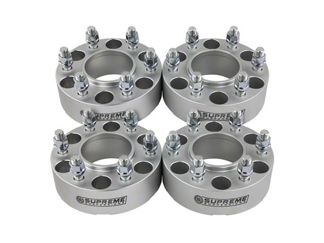 Supreme Suspensions 1.50-Inch Pro Billet Hub and Wheel Centric Wheel Spacers; Silver; Set of Four (22-24 Bronco Raptor)