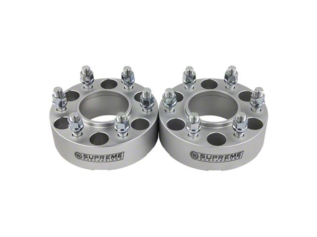 Supreme Suspensions 1.50-Inch Pro Billet Hub and Wheel Centric Wheel Spacers; Silver; Set of Two (22-24 Bronco Raptor)
