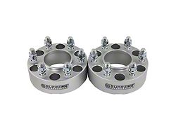 Supreme Suspensions 2-Inch Pro Billet Hub and Wheel Centric Wheel Spacers; Silver; Set of Two (04-14 F-150)