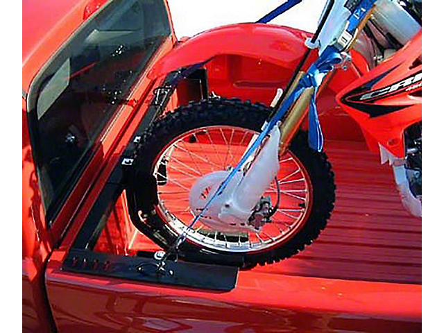 US Rack Motorcycle Grip Truck Rack; 2 Wheel Chocks; Black (07-23 Tundra)