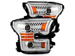 PRO-Series Projector Headlights; Chrome Housing; Clear Lens (17-20 F-150 Raptor)