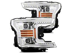 PRO-Series Projector Headlights; Chrome Housing; Clear Lens (18-20 F-150 w/ Factory LED Headlights)