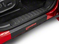 Front Door Sill Protection with F-150 Logo; TUF-LINER Black; Red (15-26 F-150)