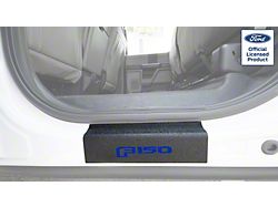 Rear Door Sill Protection with F-150 Logo; TUF-LINER Black; Blue (15-22 F-150 SuperCrew)
