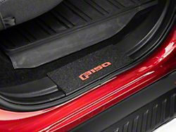 Rear Door Sill Protection with F-150 Logo; TUF-LINER Black; Red (15-22 F-150 SuperCrew)