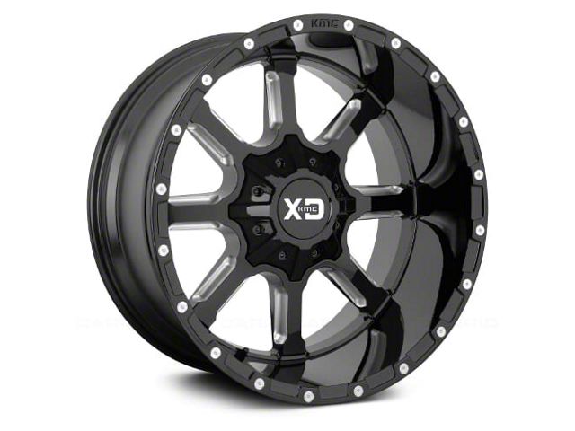 XD Mammoth Gloss Black Milled 6-Lug Wheel; 20x9; 0mm Offset (21-24 Bronco, Excluding Raptor)
