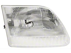 Halogen Headlight without Bracket; Chrome Housing; Clear Lens; Passenger Side; CAPA Certified Replacement Part (97-03 F-150, Excluding Lightning)