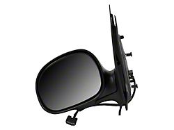 Replacement Powered Non-Heated Foldaway Side Mirror; Driver Side; Gloss Black Cap (97-03 F-150)