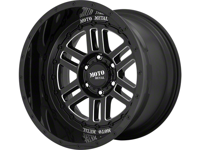 Moto Metal MO800 Deep Six Gloss Black Milled 6-Lug Wheel; 22x12; -44mm Offset (16-23 Tacoma)