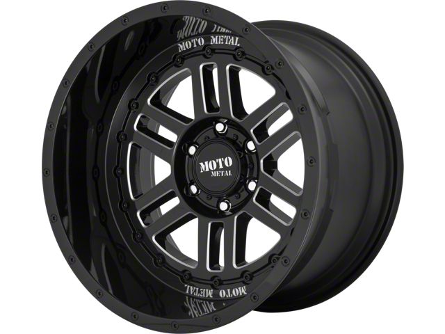 Moto Metal MO800 Deep Six Gloss Black Milled 6-Lug Wheel; 22x12; -44mm Offset (05-15 Tacoma)