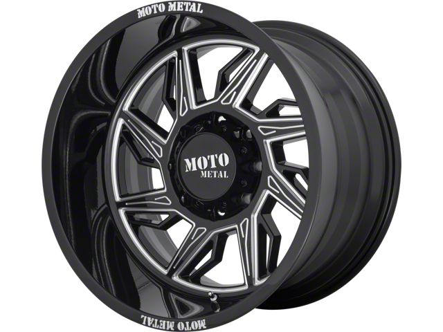 Moto Metal MO997 Hurricane Gloss Black Milled 6-Lug Wheel; Left Directional; 22x12; -44mm Offset (05-15 Tacoma)