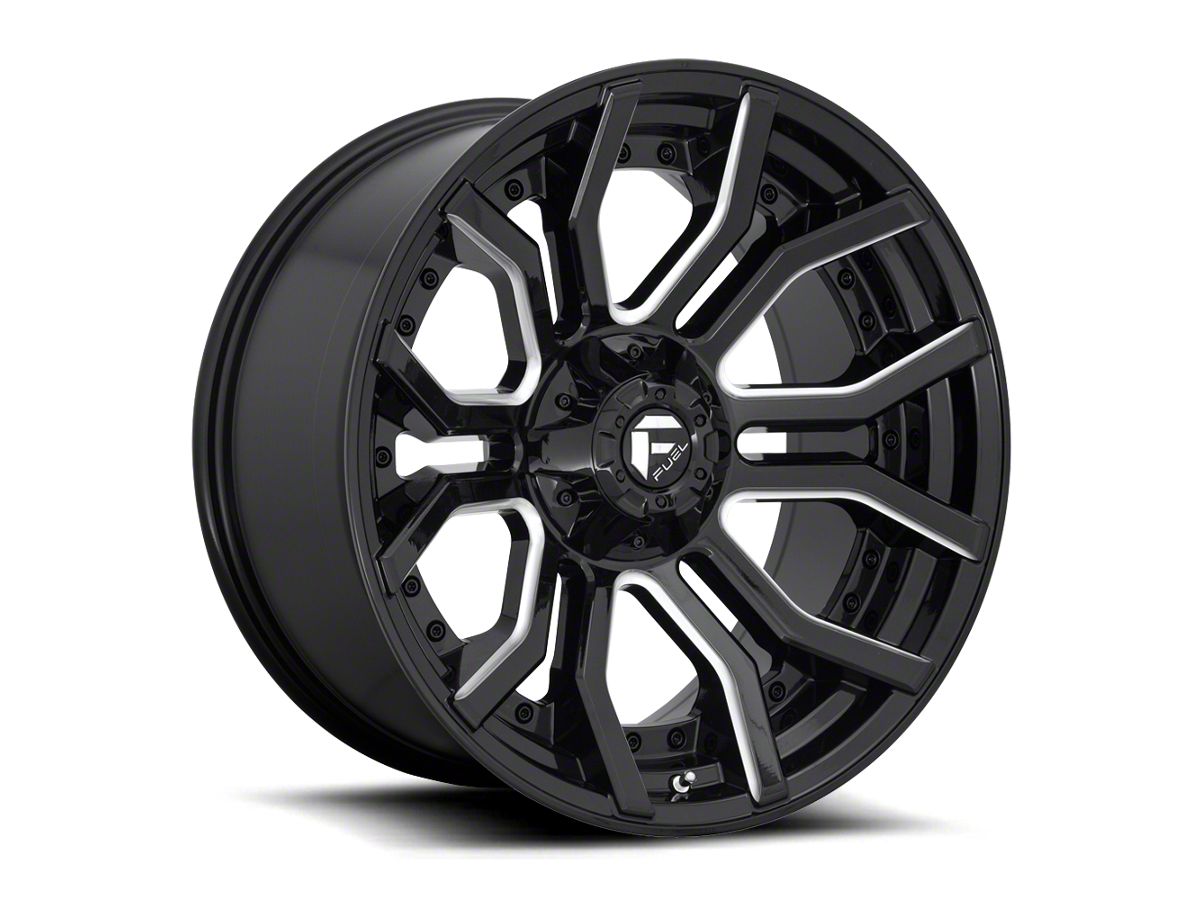 Fuel Wheels Jeep Wrangler Rage Gloss Black Milled Wheel; 20x9; 1mm Offset  D71120905750 (07-18 Jeep Wrangler JK)