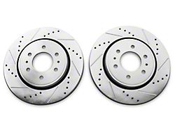 Proven Ground C&L Series Super Sport HD Cross Drilled and Slotted Rotors; Front Pair (10-20 F-150)