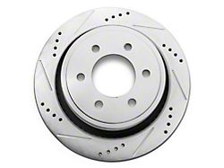 Proven Ground C&L Series Super Sport HD Cross-Drilled and Slotted Rotor; Rear Driver Side (12-14 F-150; 15-17 F-150 w/ Manual Parking Brake)