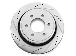 Proven Ground C&L Series Super Sport HD Cross-Drilled and Slotted Rotor; Rear Passenger Side (12-14 F-150; 15-17 F-150 w/ Manual Parking Brake)