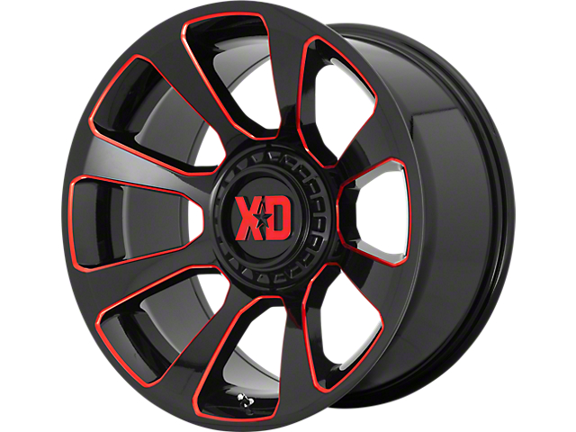 XD Reactor Gloss Black Milled with Red Tint 6-Lug Wheel; 20x10; -18mm Offset (16-23 Tacoma)