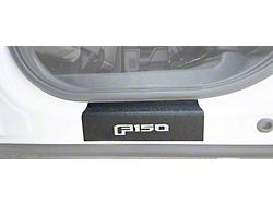 Rear Door Sill Protection with F-150 Logo; TUF-LINER Black; White (15-22 F-150 SuperCrew)