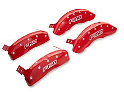 MGP Red Caliper Covers with 2009 Style F-150 Logo; Front and Rear (12-14 F-150; 15-20 F-150 w/ Manual Parking Brake)